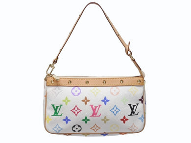 極美品 LOUIS VUITTON ルイヴィトン ポシェット アクセソワール アクセサリーポーチ M92649 モノグラム マルチカラー 村上隆 中古 4b005008