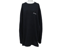 Load image into Gallery viewer, 極美品 BALENCIAGA バレンシアガ クルーネックカットソー ロゴプリント 641667TJVL4 コットン ブラック サイズM 中古 4b005049