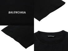 Load image into Gallery viewer, 極美品 BALENCIAGA バレンシアガ クルーネックカットソー ロゴプリント 641667TJVL4 コットン ブラック サイズM 中古 4b005049