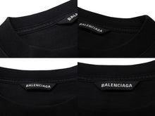 Load image into Gallery viewer, 極美品 BALENCIAGA バレンシアガ クルーネックカットソー ロゴプリント 641667TJVL4 コットン ブラック サイズM 中古 4b005049