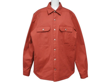 極美品 Rick Owens リックオウエンス 21AW オーバーサイズ ボタンアップ シャツ ジャケット レッド コットン RU02A5729 サイズ52 中古 4b005054