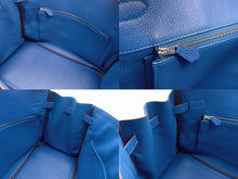 画像をギャラリービューアに読み込む, 極美品 HERMES エルメス BIRKIN バーキン35 ミコノス シルバー金具 トリヨンクレマンス ハンドバッグ □O刻印 中古 4b005067