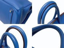画像をギャラリービューアに読み込む, 極美品 HERMES エルメス BIRKIN バーキン35 ミコノス シルバー金具 トリヨンクレマンス ハンドバッグ □O刻印 中古 4b005067