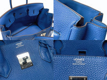 画像をギャラリービューアに読み込む, 極美品 HERMES エルメス BIRKIN バーキン35 ミコノス シルバー金具 トリヨンクレマンス ハンドバッグ □O刻印 中古 4b005067