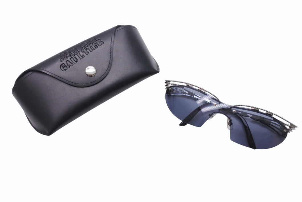 Jean Paul GAULTIER ジャンポールゴルチェ サングラス アイウェア ブラック シルバー プラスチック メタル 美品 中古 4b005079