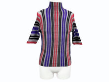 Load image into Gallery viewer, 極美品 ISSEY MIYAKE イッセイミヤケ PLEATS (T.) 半袖トップス PP68FK845 サイズ3 プリーツ マルチカラー 中古 4b005081
