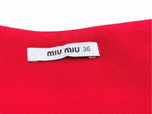 画像をギャラリービューアに読み込む, MIUMIU ミュウミュウ ビジューポケット フレアスカート MG518 サイズ36 レーヨン アセテート ラインストーン レッド 美品 中古 4b005087