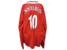 Load image into Gallery viewer, NIKE ナイキ マンチェスターユナイテッド 04/05 長袖 ユニフォーム レッド 背番号10 ファンニステルローイ サッカー プレミアリーグ サイズXL 良品 中古 4b005088