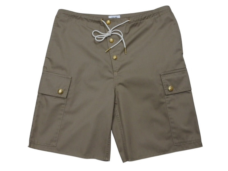 極美品 CELINE セリーヌ カーゴショーツ ショートパンツ 2Z168004N サイズ36 カットオフ ベージュ 中古 4b005089