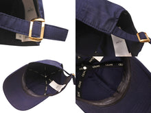 Load image into Gallery viewer, CELINE セリーヌ ベースボールキャップ ハット 帽子 2AUA1242N サイズM ネイビー ホワイト ロゴ刺繍 良品 中古 4b005090