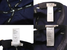 Load image into Gallery viewer, CELINE セリーヌ ベースボールキャップ ハット 帽子 2AUA1242N サイズM ネイビー ホワイト ロゴ刺繍 良品 中古 4b005090