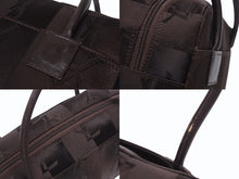 画像をギャラリービューアに読み込む, YVES SAINT LAURENT イヴサンローラン オールド ハンドバッグ 総ロゴ柄 ナイロン ブラック ブラウン シルバー金具 美品 中古 4b005132