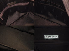 画像をギャラリービューアに読み込む, YVES SAINT LAURENT イヴサンローラン オールド ハンドバッグ 総ロゴ柄 ナイロン ブラック ブラウン シルバー金具 美品 中古 4b005132