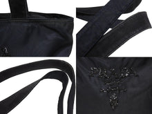 画像をギャラリービューアに読み込む, PRADA プラダ トートバッグ ハンドバッグ ロゴ スパンコール イタリア製 ナイロン ネイビー 良品 中古 4b005149