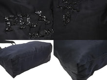 画像をギャラリービューアに読み込む, PRADA プラダ トートバッグ ハンドバッグ ロゴ スパンコール イタリア製 ナイロン ネイビー 良品 中古 4b005149