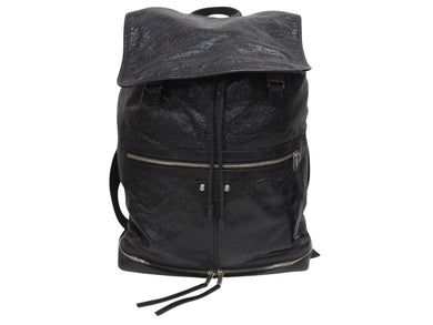 極美品 BALENCIAGA バレンシアガ クラシックトラベラー バックパック リュックサック 340138 レザー ブラック 中古 4b005167