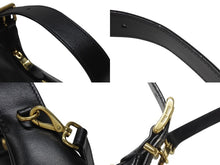 画像をギャラリービューアに読み込む, 極美品 MIUMIU ミュウミュウ ショルダーバッグ ハンドバッグ ホーボー 2way 5BC161 レザー ブラック ゴールド金具 中古 4b005170