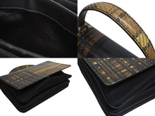 Load image into Gallery viewer, PRADA プラダ ハンドバッグ 1BA016 トップハンドル レザー ブラック ブラウン チェック柄 シルバー金具 美品 中古 4b005176