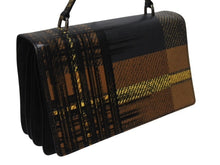 Load image into Gallery viewer, PRADA プラダ ハンドバッグ 1BA016 トップハンドル レザー ブラック ブラウン チェック柄 シルバー金具 美品 中古 4b005176