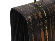 Load image into Gallery viewer, PRADA プラダ ハンドバッグ 1BA016 トップハンドル レザー ブラック ブラウン チェック柄 シルバー金具 美品 中古 4b005176