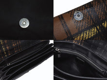 Load image into Gallery viewer, PRADA プラダ ハンドバッグ 1BA016 トップハンドル レザー ブラック ブラウン チェック柄 シルバー金具 美品 中古 4b005176