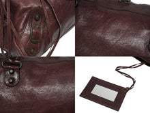 Load image into Gallery viewer, BALENCIAGA バレンシアガ ザ･ツィギー 2WAY ショルダーバッグ ボルドー レザー ハンドバッグ 旅行バッグ 128523 美品 中古 4b005177