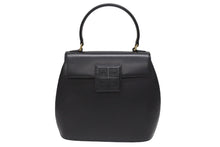 画像をギャラリービューアに読み込む, GIVENCHY ジバンシー レザー 初期 ケリー型 ハンドバッグ ブラック 黒 ゴールド金具 ロゴ ステッチ 手持ち 鞄 美品 中古 4b005178