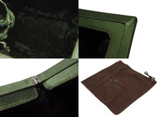 画像をギャラリービューアに読み込む, BOTTEGAVENETA ボッテガヴェネタ ハンドバッグ パーティーバッグ がま口 ベルベット グリーン 美品 中古 4b005180