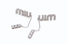 画像をギャラリービューアに読み込む, MIUMIU ミュウミュウ ピアス ぶら下がり 両耳 ラインストーン ブランドロゴ 5JO661 2DNC F0OKL 16.1g 美品 中古 4b005184