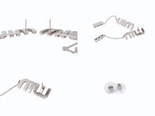 画像をギャラリービューアに読み込む, MIUMIU ミュウミュウ ピアス ぶら下がり 両耳 ラインストーン ブランドロゴ 5JO661 2DNC F0OKL 16.1g 美品 中古 4b005184