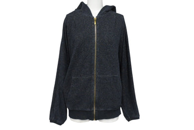 John Galliano ジョンガリアーノ ドルマンスリーブ ジップアップフーディー パーカー サイズXS ラメ ブラック系 美品 中古 4b005218