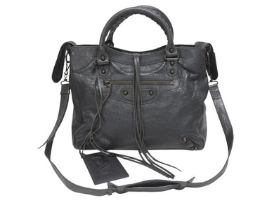 BALENCIAGA バレンシアガ クラシックヴェロ 2WAYバッグ ハンドバッグ ショルダーバッグ 235216 グレー 美品 中古 4b005230