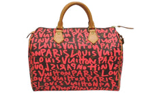 画像をギャラリービューアに読み込む, 極美品 LOUIS VUITTON ルイヴィトン モノグラム グラフィティ スピーディ30 ハンドバッグ M93704 ピンク PVC ヌメ革 中古 4b005232