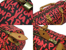 画像をギャラリービューアに読み込む, 極美品 LOUIS VUITTON ルイヴィトン モノグラム グラフィティ スピーディ30 ハンドバッグ M93704 ピンク PVC ヌメ革 中古 4b005232