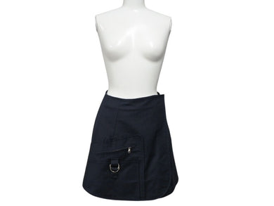 Christian Dior クリスチャンディオール ラップスカート 7C21308A1335 サイズ34 ネイビー コットン エラスタン 美品 中古 4b005235