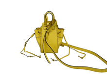 画像をギャラリービューアに読み込む, 極美品 LOEWE ロエベ ハンモック ミニ ハンドバッグ ショルダーバッグ 052123 スペイン製 レザー イエロー ブラック 中古 4b005266
