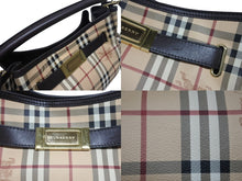 画像をギャラリービューアに読み込む, BURBERRY バーバリー ノバチェック 2WAY ハンドバッグ ベージュ ブラウン PVC レザー ショルダー 3742238 ゴールド金具 美品 中古 4b005299