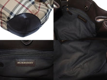 画像をギャラリービューアに読み込む, BURBERRY バーバリー ノバチェック 2WAY ハンドバッグ ベージュ ブラウン PVC レザー ショルダー 3742238 ゴールド金具 美品 中古 4b005299