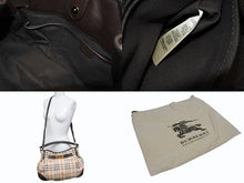 画像をギャラリービューアに読み込む, BURBERRY バーバリー ノバチェック 2WAY ハンドバッグ ベージュ ブラウン PVC レザー ショルダー 3742238 ゴールド金具 美品 中古 4b005299