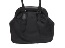 Load image into Gallery viewer, PRADA プラダ BearLogo ベアロゴ ハンドバッグ トライアングルロゴ 2020s ナイロン レザー ビジュー ブラック 美品 中古 4b005303