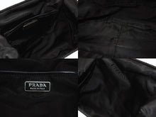 Load image into Gallery viewer, PRADA プラダ BearLogo ベアロゴ ハンドバッグ トライアングルロゴ 2020s ナイロン レザー ビジュー ブラック 美品 中古 4b005303