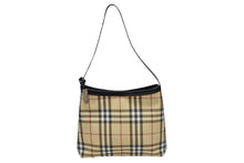 画像をギャラリービューアに読み込む, 極美品 BURBERRY バーバリー ノヴァチェック 2000年代 ワンショルダーバッグ PVC レザー ベージュ ブラック シルバー金具 中古 4b005309