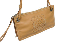 画像をギャラリービューアに読み込む, 極美品 LOEWE ロエベ アナグラム ミニトートバッグ ショルダーバッグ 310602 レザー ブラウン シルバー金具 中古 4b005322