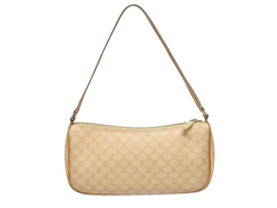 CELINE セリーヌ ワンショルダーバッグ ホーボー ミニハンドバッグ アクセサリーポーチ マカダム柄 ベージュ 美品 中古 4b005336