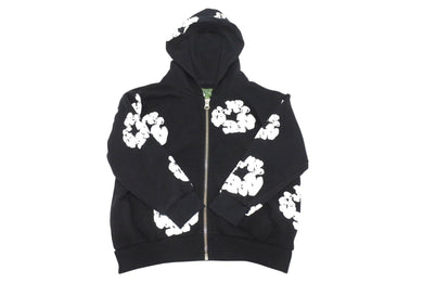 新品同様 DENIM TEARS デニムティアーズ ジップアップパーカー キッズ RN162838 ブラック コットン サイズ4Y 中古 4b005354