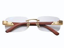 画像をギャラリービューアに読み込む, CARTIER カルティエ ウッドテンプル リムレスメガネ T8100433 ブラウン ウッド GP ゴールド金具 美品 中古 4b005371