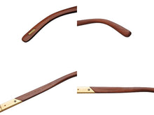 画像をギャラリービューアに読み込む, CARTIER カルティエ ウッドテンプル リムレスメガネ T8100433 ブラウン ウッド GP ゴールド金具 美品 中古 4b005371