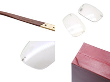 画像をギャラリービューアに読み込む, CARTIER カルティエ ウッドテンプル リムレスメガネ T8100433 ブラウン ウッド GP ゴールド金具 美品 中古 4b005371