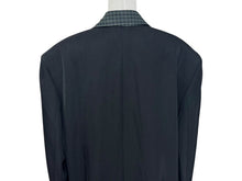 Load image into Gallery viewer, BALENCIAGA バレンシアガ 21SS テーラードジャケット 658941 サイズXXS ブラック グリーン チェック柄 ラペル切替 美品 中古 4b005374