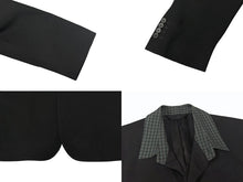 Load image into Gallery viewer, BALENCIAGA バレンシアガ 21SS テーラードジャケット 658941 サイズXXS ブラック グリーン チェック柄 ラペル切替 美品 中古 4b005374
